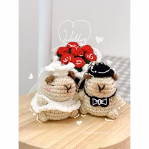 Móc khoá len Capybara Wedding Couple (Cô dâu, chú rể) 🤵🏻💍👰🏻♀️