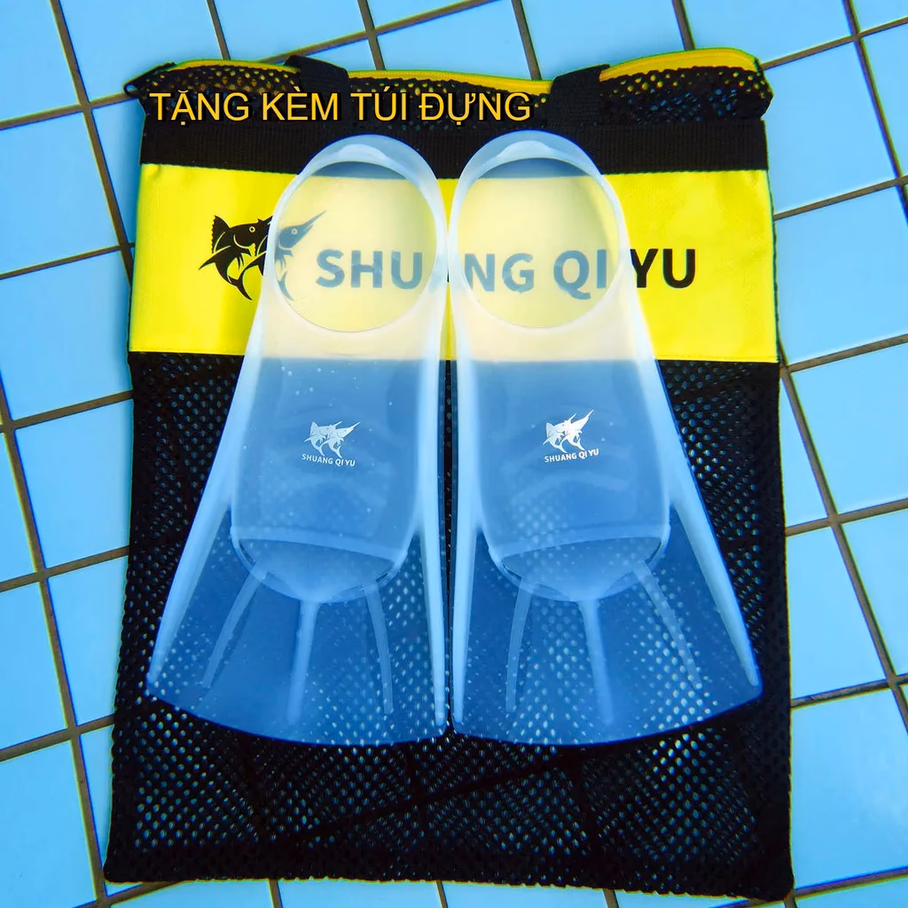 Chân vịt bơi lặn trong suốt mẫu vây gọn 2026, silicone mềm nhẹ, vô hình trong nước - Ảnh 2