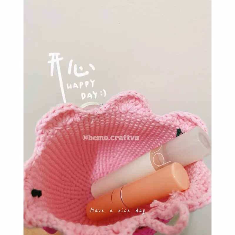 Túi len Hoa Tulip đeo chéo cho bé 🌷 - Ảnh 5